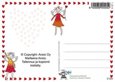 Ystävänpäiväkortti enkeli -Marleena Ansio