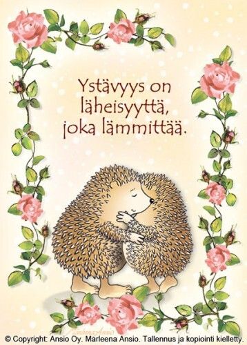 Suloiset siilit ystävyyskortti - Marleena Ansio
