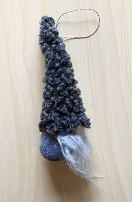 Tonttu koriste harmaa, 18cm