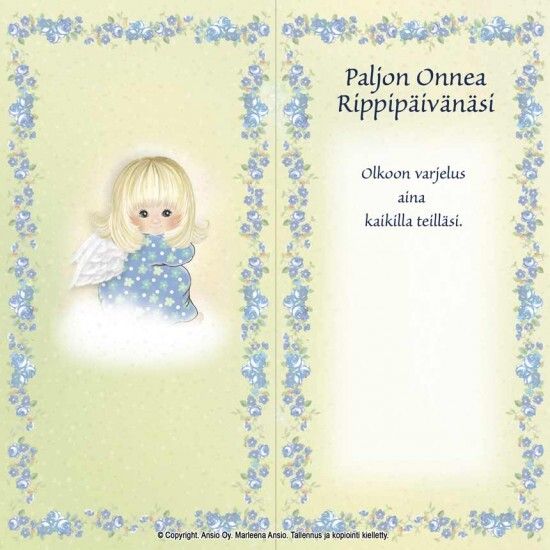 Rippipäivän onnittelukortti Marleena Ansio, 2-osainen