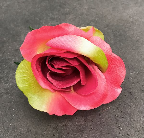 Ruusu tekokukkapää, pinkki/vihreä