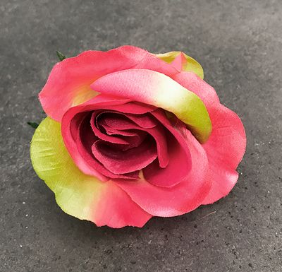 Ruusu tekokukkapää, pinkki/vihreä
