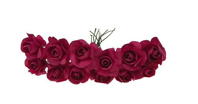 Paperiruusu 12kpl, fuksia