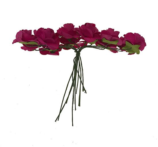Paperiruusu 12kpl, fuksia