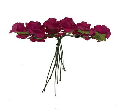 Paperiruusu 12kpl, fuksia