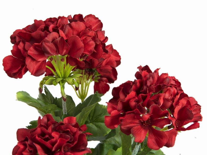 Pelargonia tekokukkakimppu, punainen 42cm
