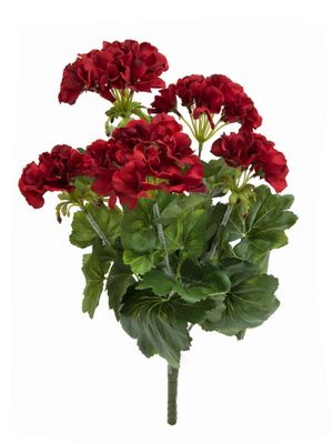 Pelargonia tekokukkakimppu, punainen 42cm