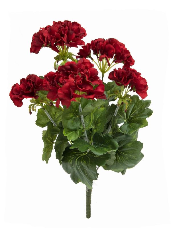 Pelargonia tekokukkakimppu, punainen 42cm