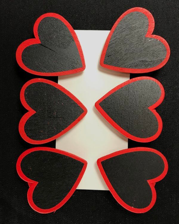 Pieni koristesydän 6kpl, liitutaulupinta