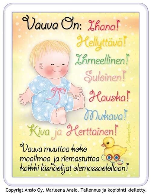 Magneetti: vauva on...