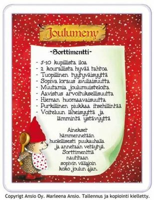 Magneetti: siilin joulumeny