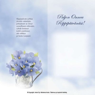 Onnittelukortti rippilapselle Marleena Ansio, 2-osainen