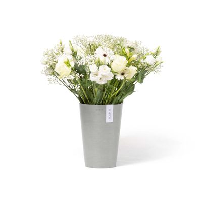 Kukkaruukku Pisa 17,5cm valkoharmaa
