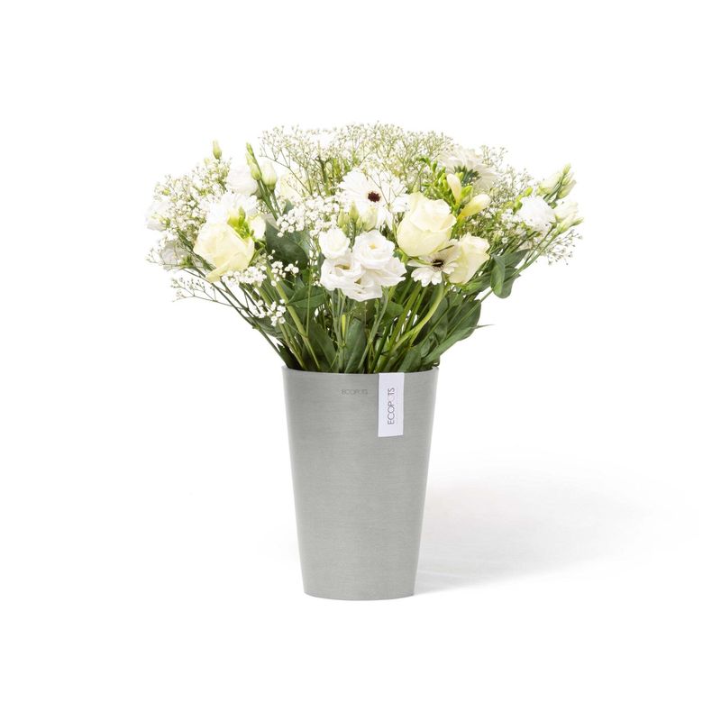 Kukkaruukku Pisa 21cm valkoharmaa