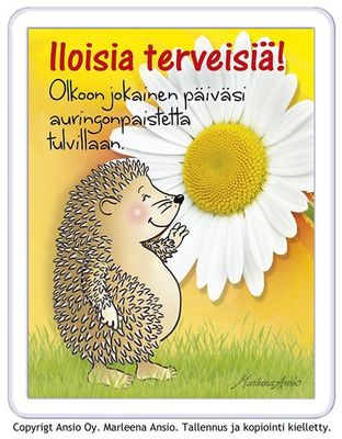 Magneetti: iloinen siilin tervehdys