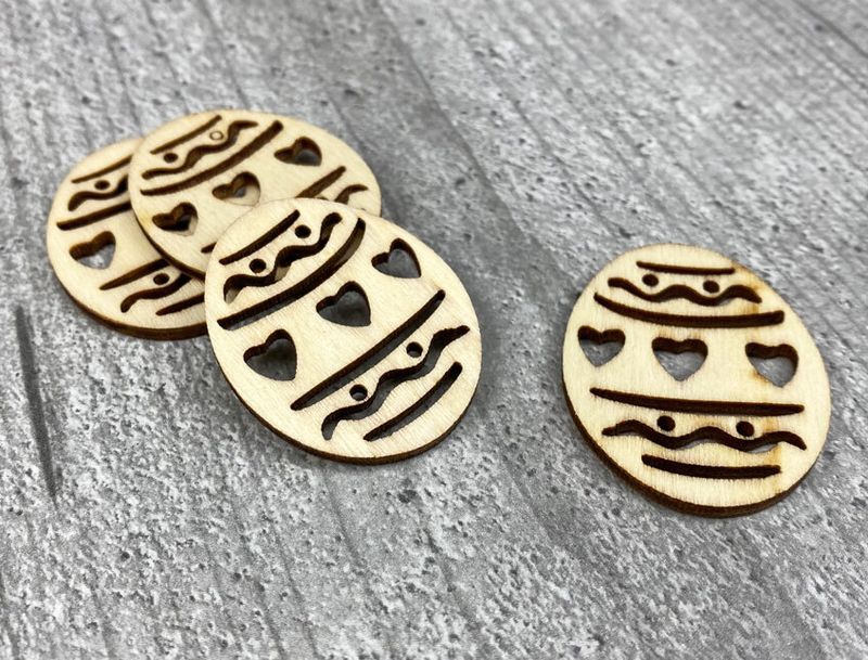 Koristemuna vaneria, sydänkuvio 4kpl Koristemuna vaneria, sydänkuvio 4kpl