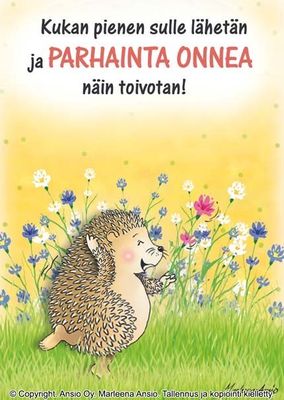 Kortti Marleena Ansio: Onnitteleva siili