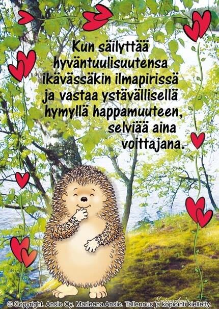 Kortti Marleena Ansio: hyväntuulinen siili