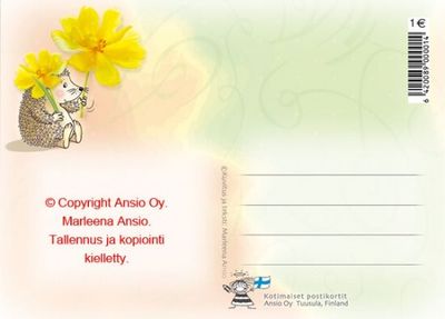 Kortti Marleena Ansio: parane pian - siili &amp; kukka