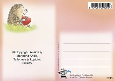 Kortti Marleena Ansio: söpö siili