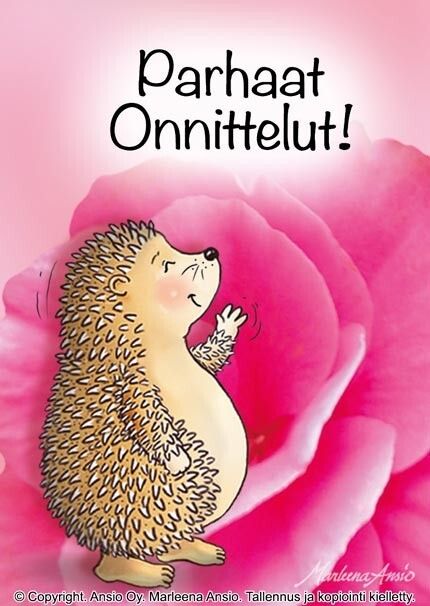 Kortti Marleena Ansio: siili onnittelukortti
