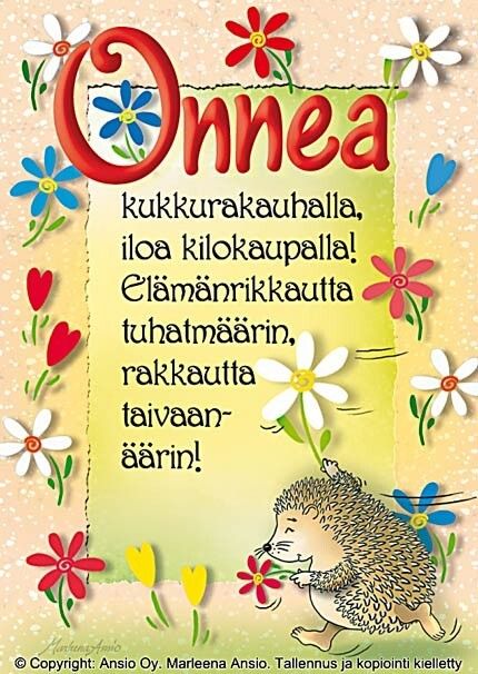 Kortti Marleena Ansio: Onnitteleva siili