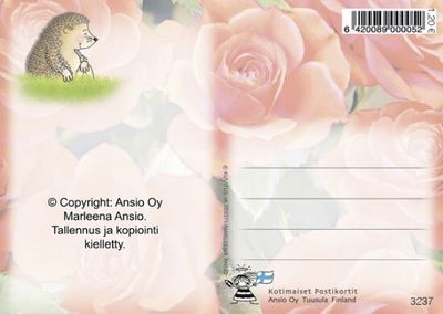 Kortti Marleena Ansio: syntymäpäivän halaus - siilit