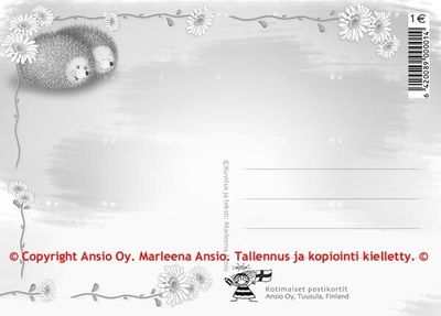 Kortti Marleena Ansio: suloiset siilit kukan alla