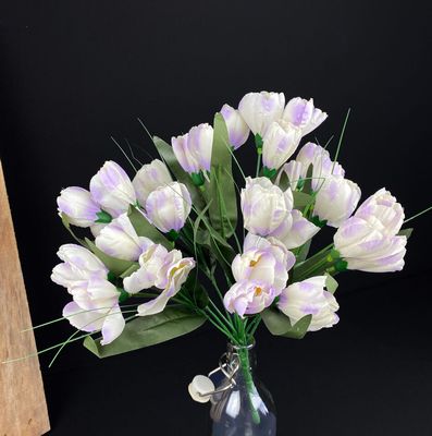 Krookus tekokukkakimppu, kerma/violetti