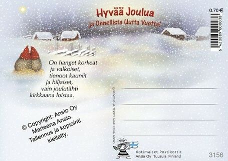 Joulukortti Marleena Ansio: siilit