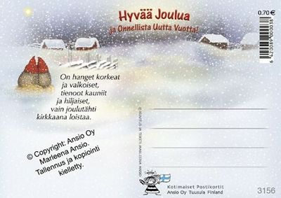 Joulukortti Marleena Ansio: siilit