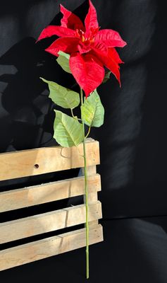 Joulutähti tekokukka 80cm, punainen