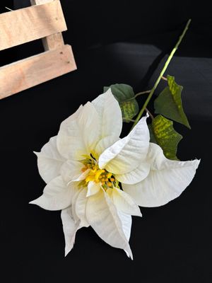 Joulutähti tekokukka 80cm, kerma