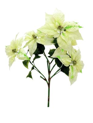 Joulutähti tekokukkaoksa 60cm, kerma