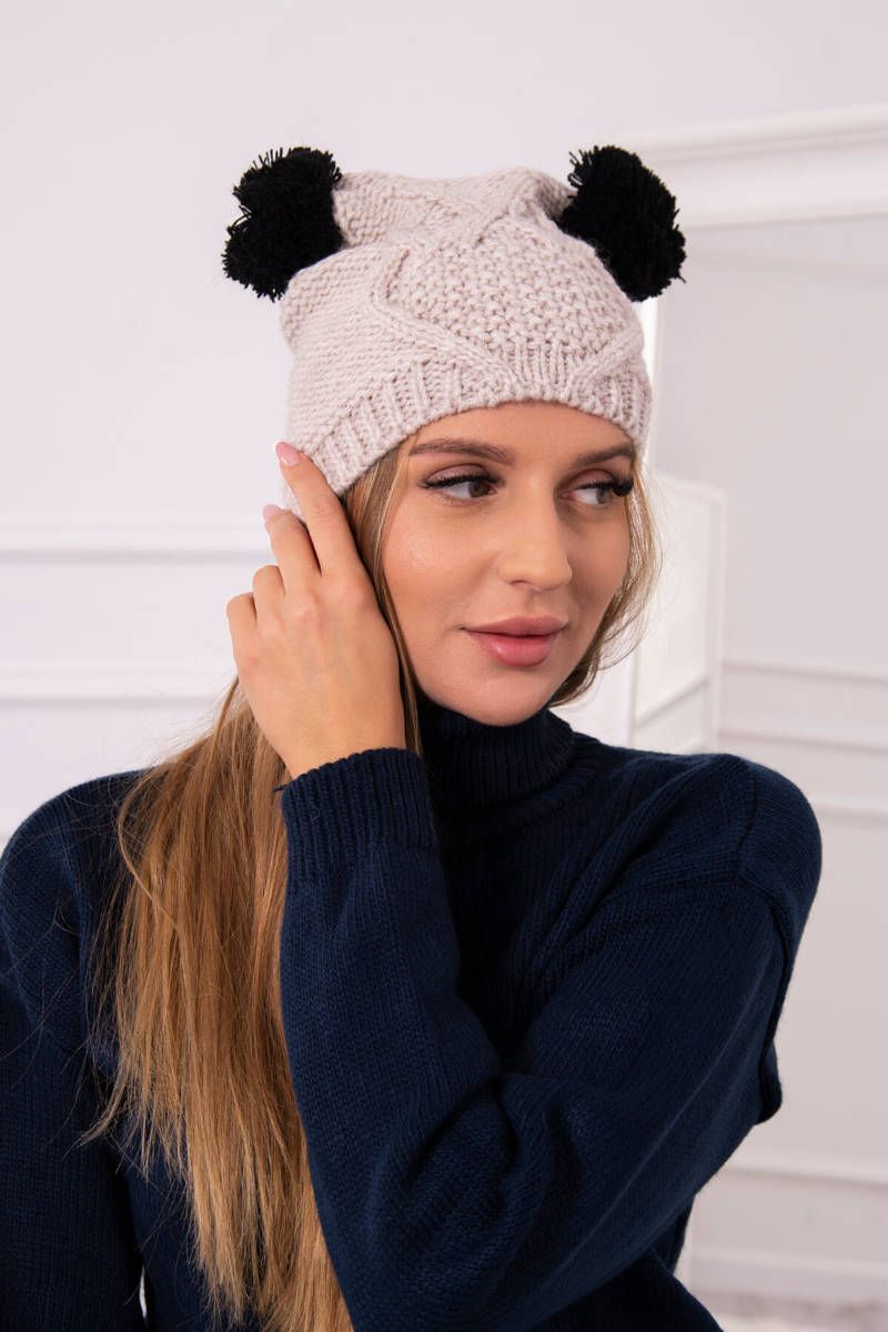 Kaksitupsuinen pipo, beige