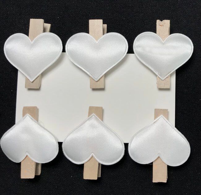 Kangassydän puuklipsillä 6kpl, valkoinen