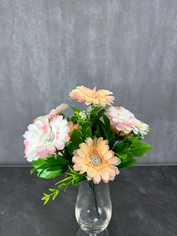 Gerbera tekokukkakimppu, aprikoosi
