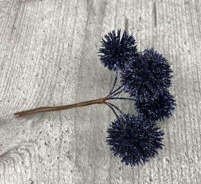 Glitteroksa pallo 6kpl, sininen