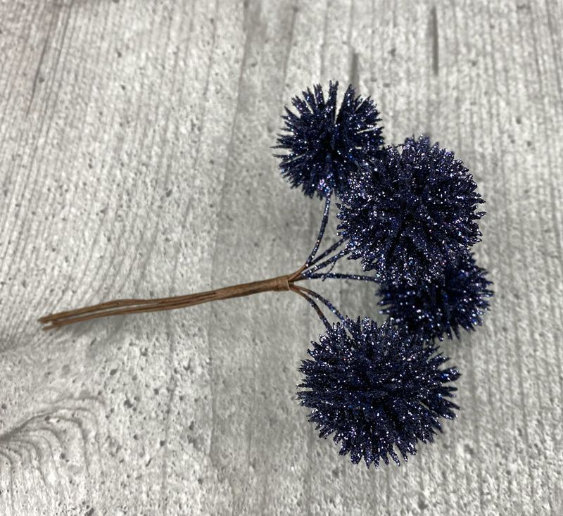 Glitteroksa pallo 6kpl, sininen