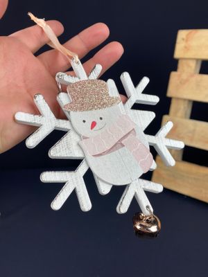 Ihana lumiukko/lumihiutale joulukoriste kulkusella