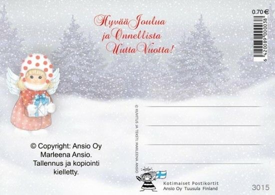 Joulukortti Marleena Ansio: enkeli