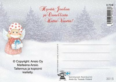 Joulukortti Marleena Ansio: enkeli