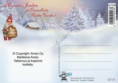 Joulukortti Marleena Ansio: metsän tontut