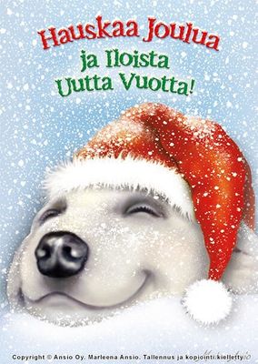 Joulukortti Marleena Ansio: koira