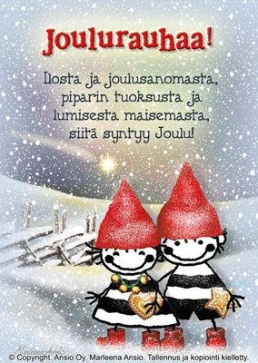 Joulukortti Marleena Ansio: kaverukset