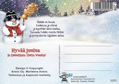 Joulukortti Marleena Ansio: kissa