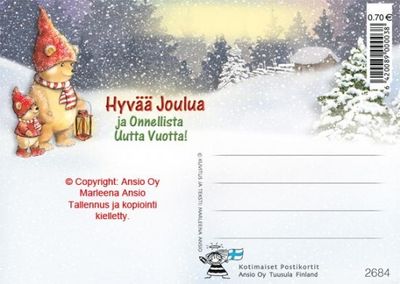 Joulukortti Marleena Ansio: nallet