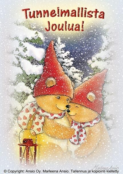 Joulukortti Marleena Ansio: nallet