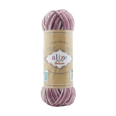Alize Superwash Artisan - sukkalanka 100g, kirjava luumu