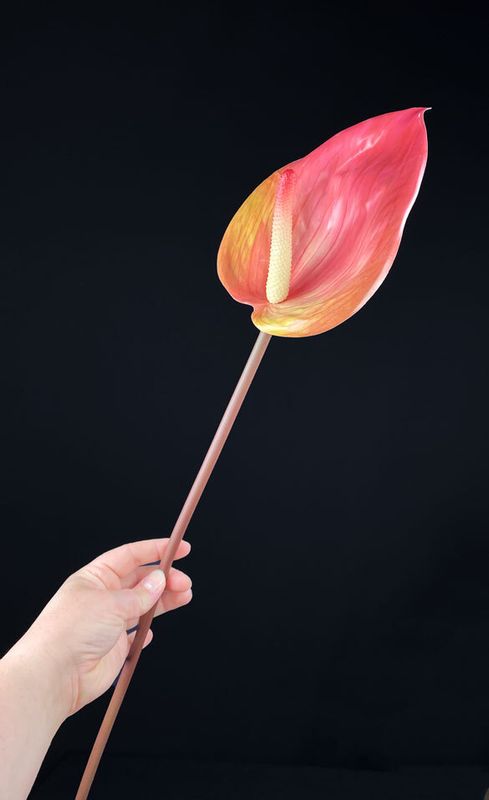 Flamingokukka tekokukka, rosa/keltavihreä